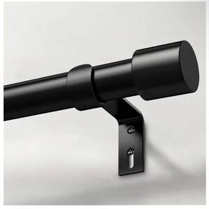 Heavy Duty Curtain Rods for Windows 66 to 120 Inch, 1 Inch Black